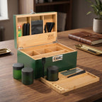 Forest Green Bamboo Stash Box Gift Set