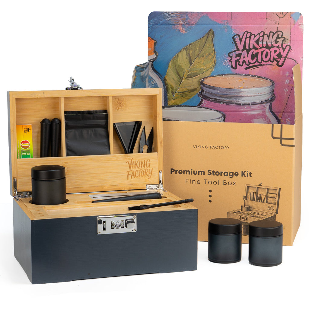 Slate Blue Bamboo Stash Box Gift Set