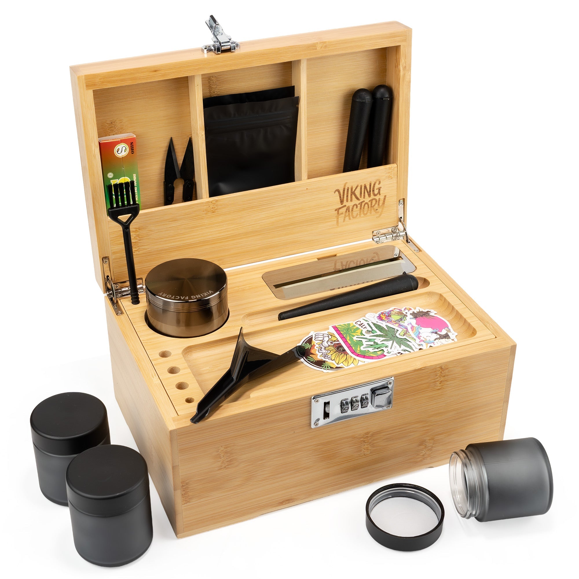 Natural Bamboo Stash Box Gift Set