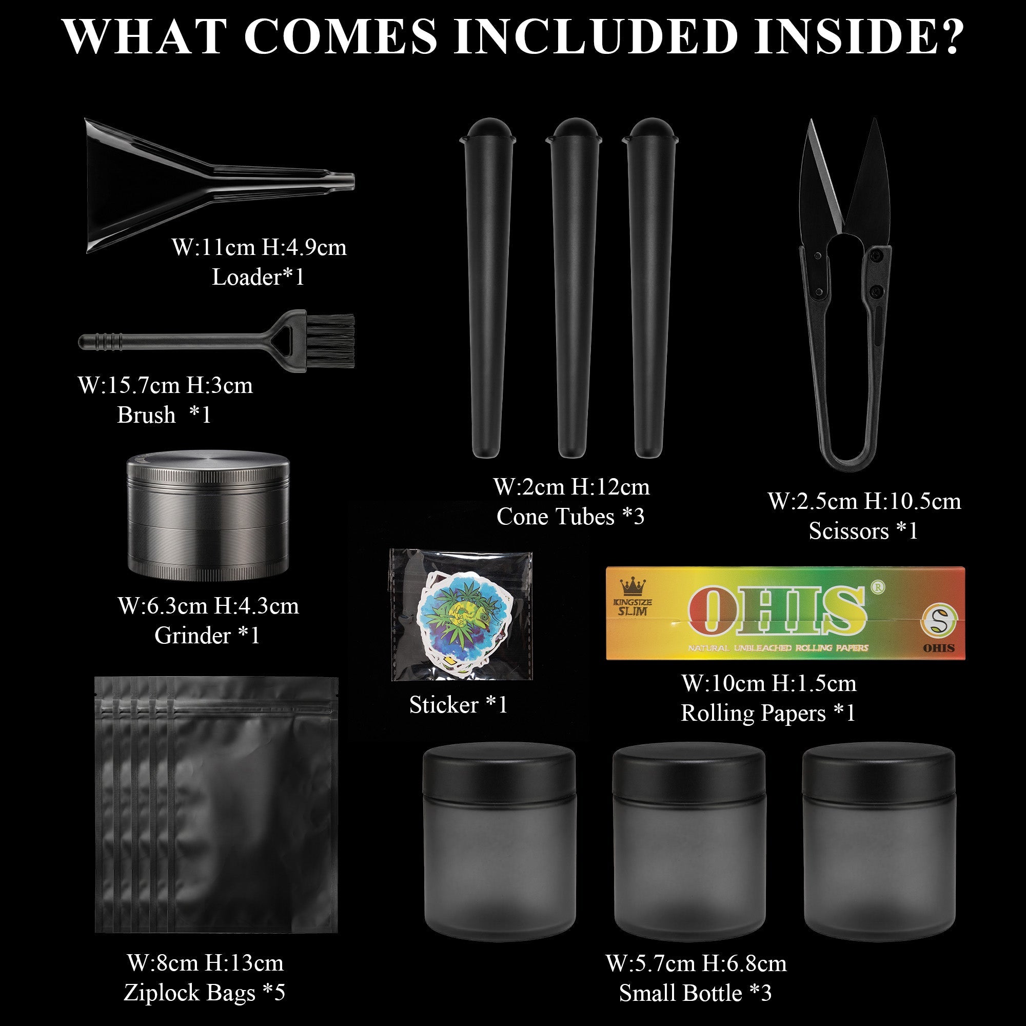 Midnight Black Bamboo Stash Box Gift Set
