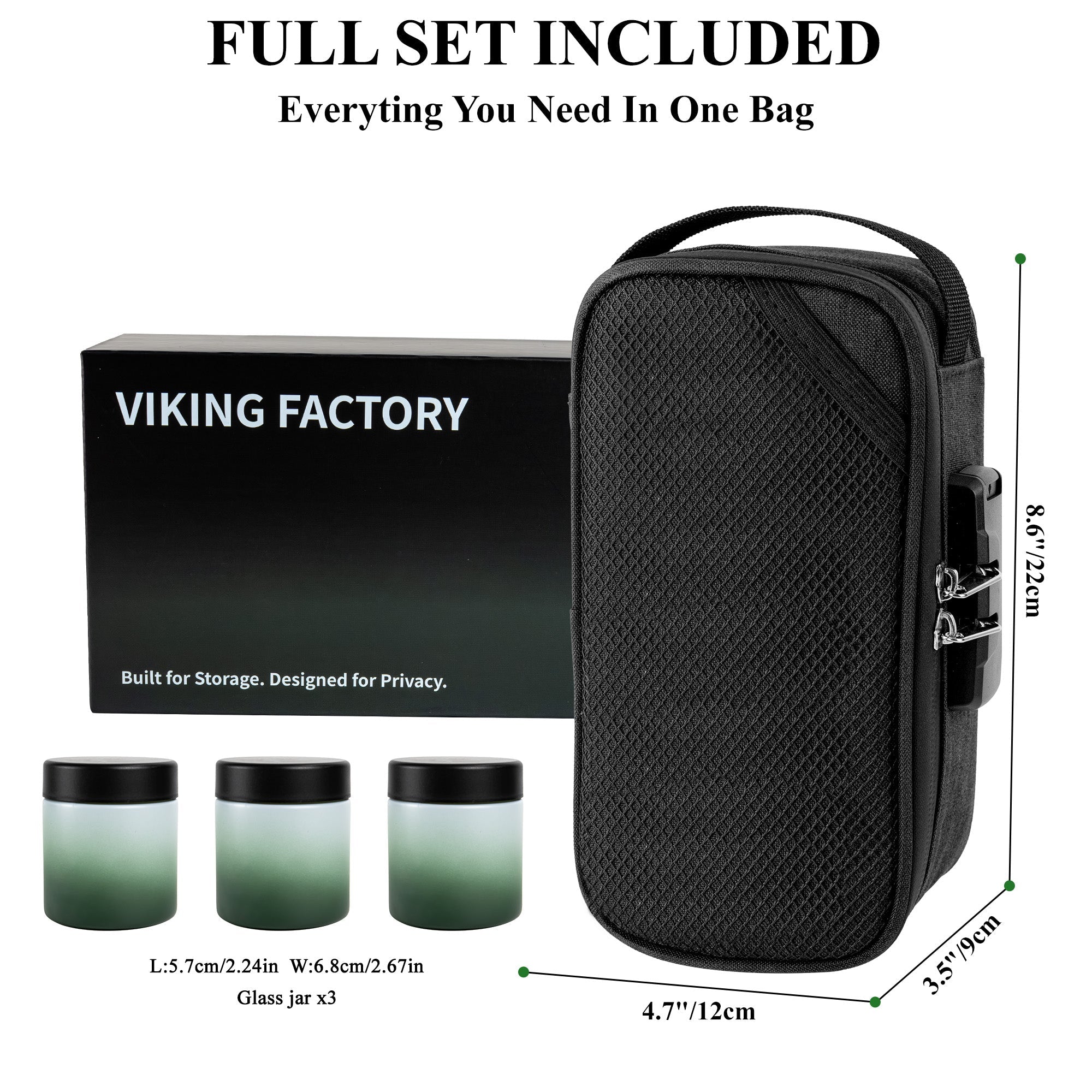 Black Smell-Proof Stash Bag Gift Set