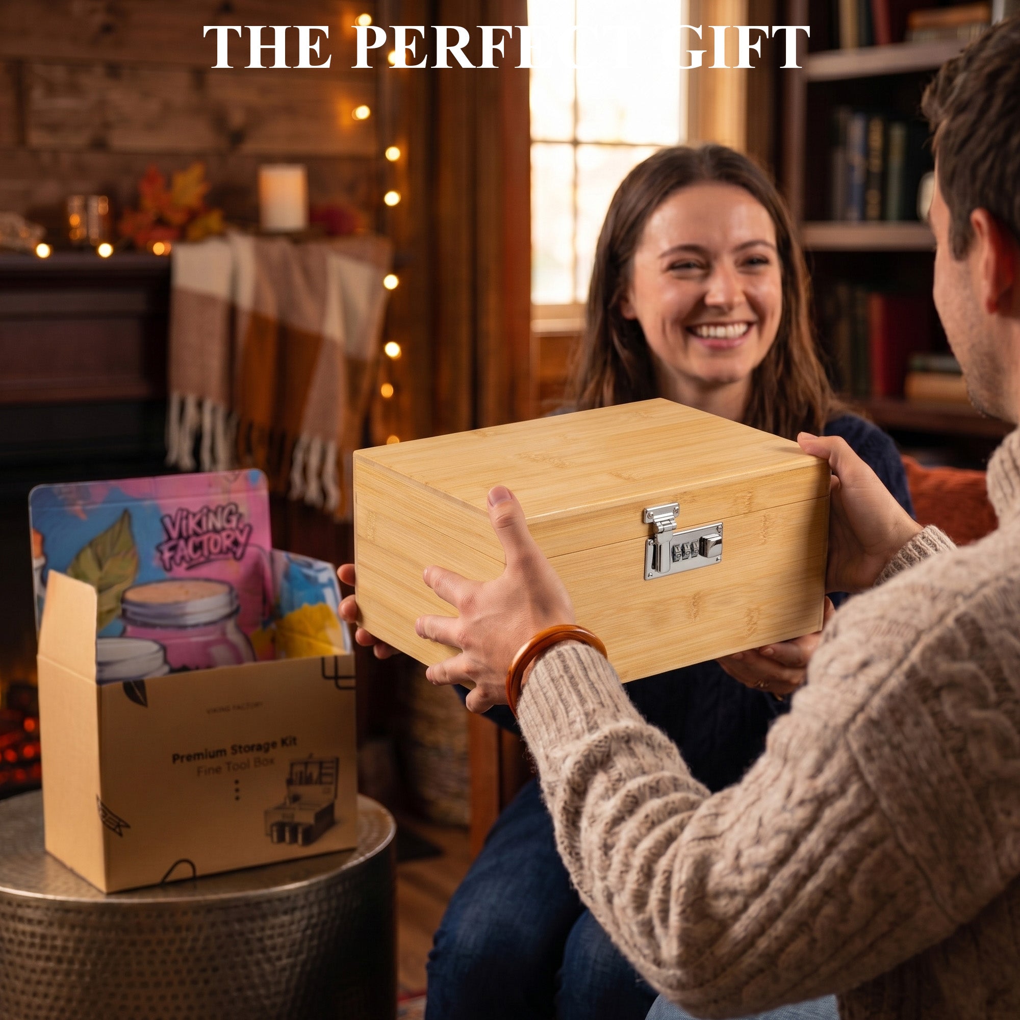 Geschenkset Natürliche Bambus-Aufbewahrungsbox