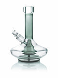 Small Wide Base Water Pipe - Smoke with Clear Accents product image